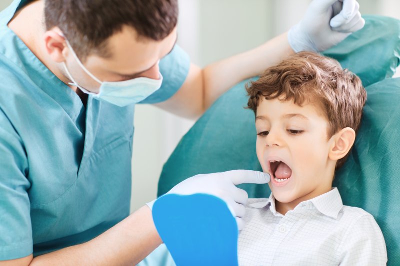 young boy at the dentist’s office