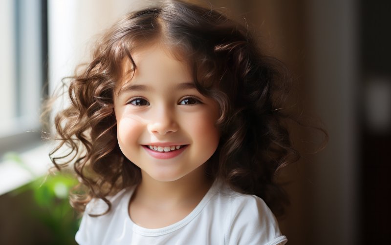 little girl smiling