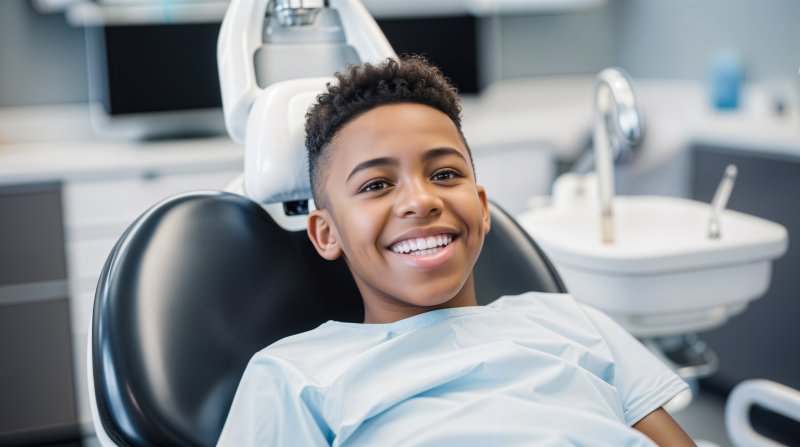 young boy at the dentist’s office